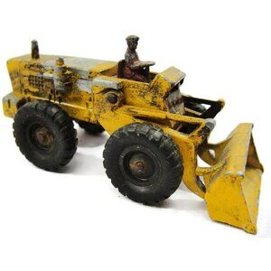 Vintage Aveling-Barford Tractor Shovel Yellow Toy By Lesney England 4" Long